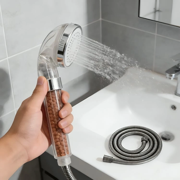 CABEZAL DE DUCHA ANTISARRO CON FLEXIBLE PARA BAÑO - 2