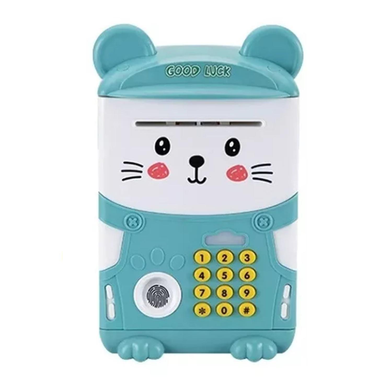 ALCANCÍA ELECTRÓNICA DECO KIDS CELESTE CAJA FUERTE INFANTIL PORTÁTIL - 1