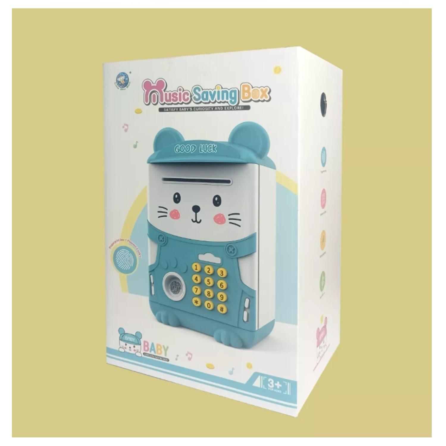 ALCANCÍA ELECTRÓNICA DECO KIDS CELESTE CAJA FUERTE INFANTIL PORTÁTIL - 4