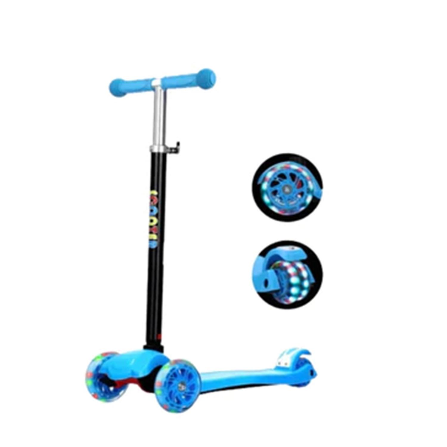 SCOOTER MONOPATÍN 4 RUEDAS LED INFANTIL REGULABLE CELESTE - 2