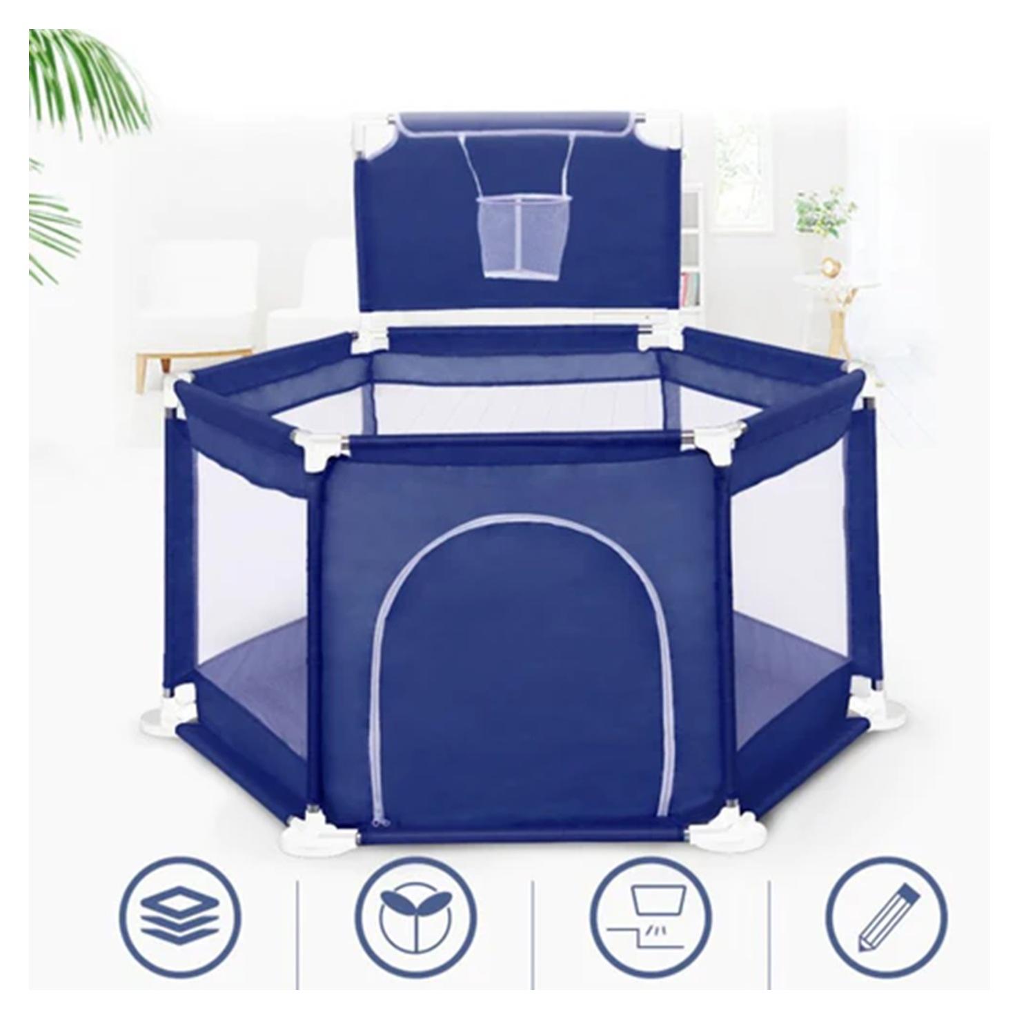 PISCINA DECO KIDS CORRAL INFANTIL BEBÉ ESTIMULACIÓN PELOTAS AZUL - 4