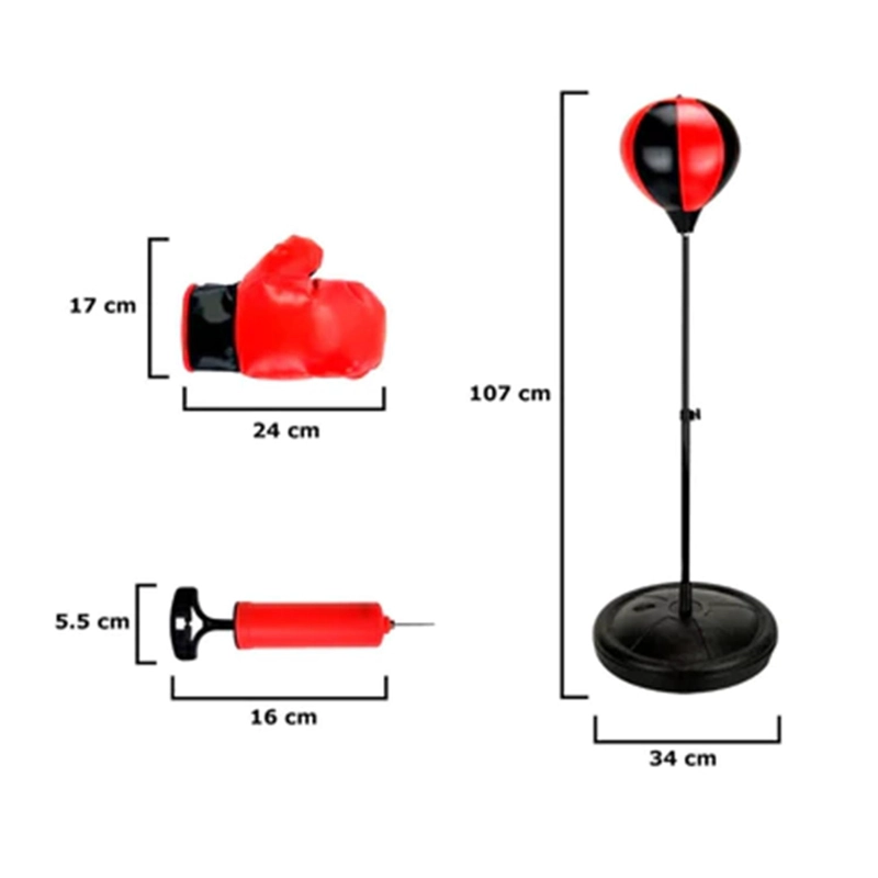 JUGUETE DECO KIDS 35 CM KIT DE BOXEO BASE NEGRO ROJO - 2