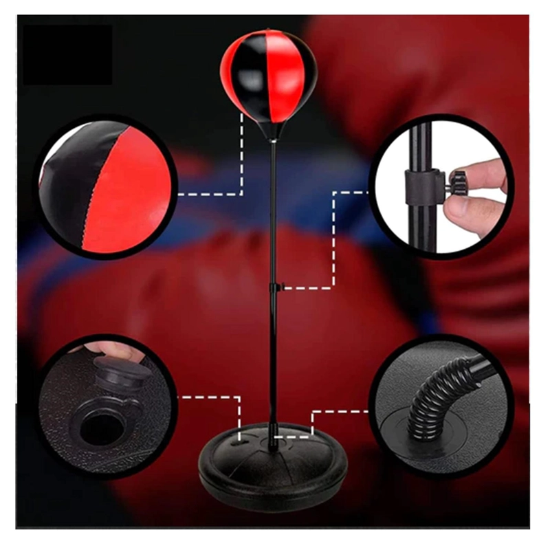 JUGUETE DECO KIDS 35 CM KIT DE BOXEO BASE NEGRO ROJO - 4