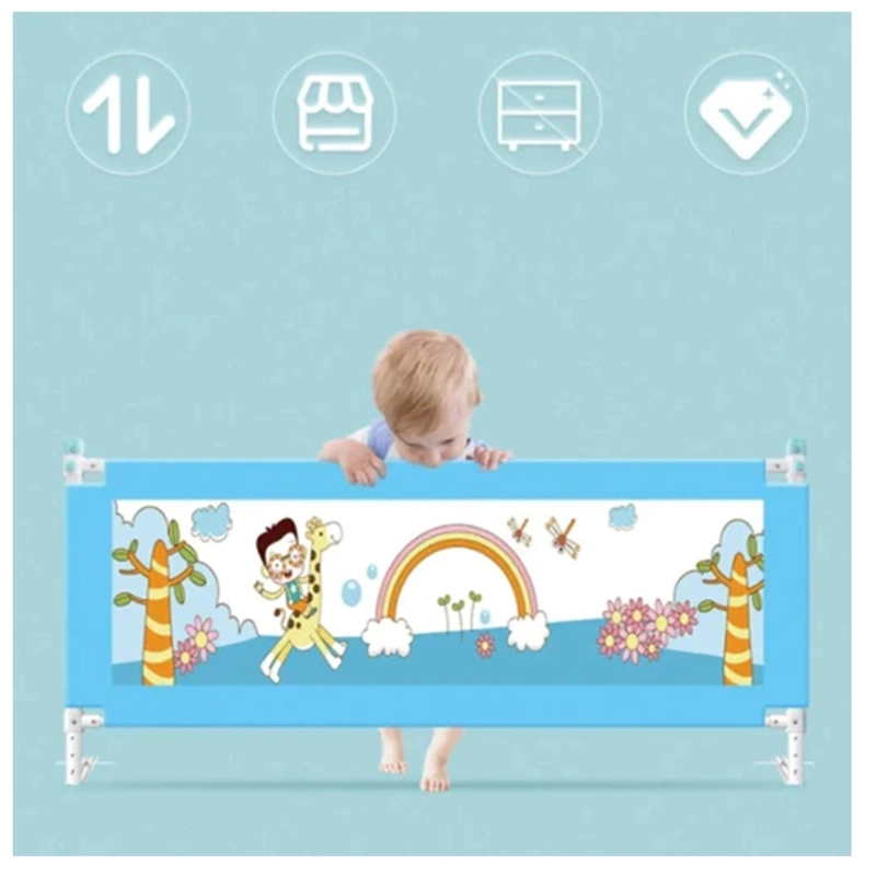 BARANDA CAMA SEGURIDAD DECO KIDS CELESTE BEBE PLEGABLE 180X82CM - 4