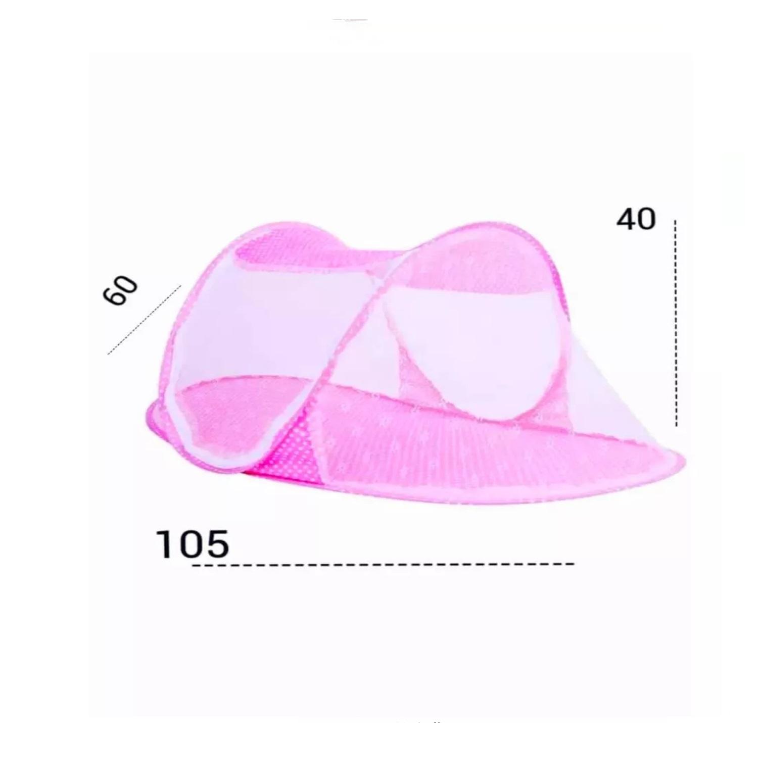 CARPA DECO KIDS MOSQUETERO PLEGABLE MALLA PORTÁTIL BEBES ROSADO - 2