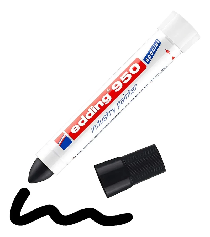 MARCADOR CRAYON INDUSTRIAL 10MM EDDING 950 INDUSTRY PAINTER COLOR NEGRO - 1