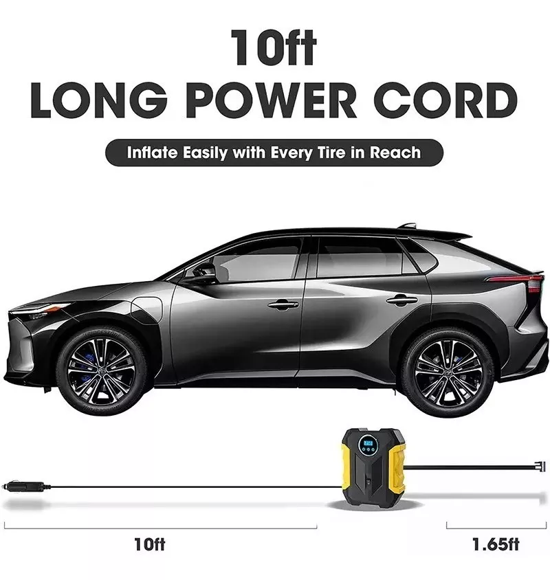 INFLADOR COMPRESOR PORTÁTIL 12V NEUMÁTICO FACIL TRASLADO - 5