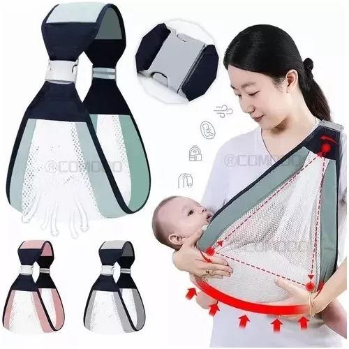 PORTABEBÉ FULAR CANGURO ERGONÓMICO. NEGRO - 4