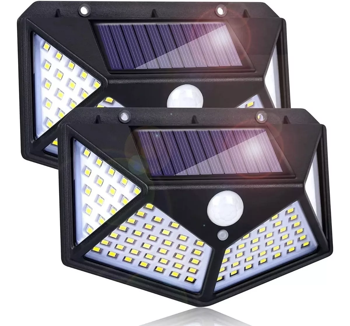 APLIQUE LAMPARA SOLAR X2 114 LED CON SENSOR DE MOVIMIENTO - 1