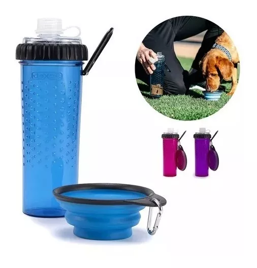 SET PERROS GATOS BOTELLA AGUA COMIDA + PLATO REGALO - 1
