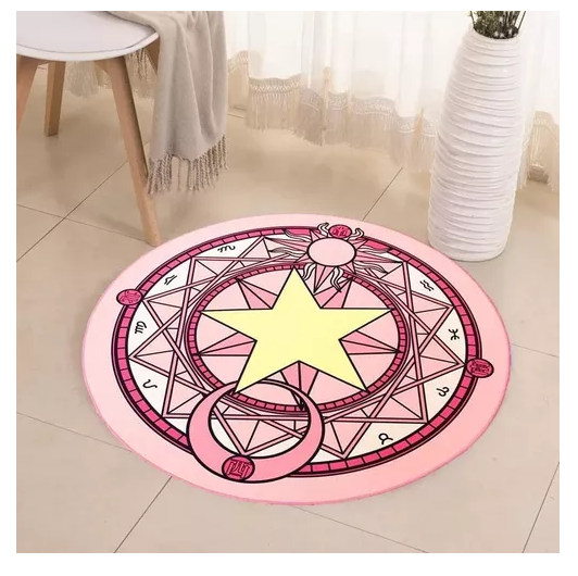 ALFOMBRA 80ROSA CONTEMPORÁNEA MODERNA ROSADA SAKURA CARD CAPTOR 80 CM - 3
