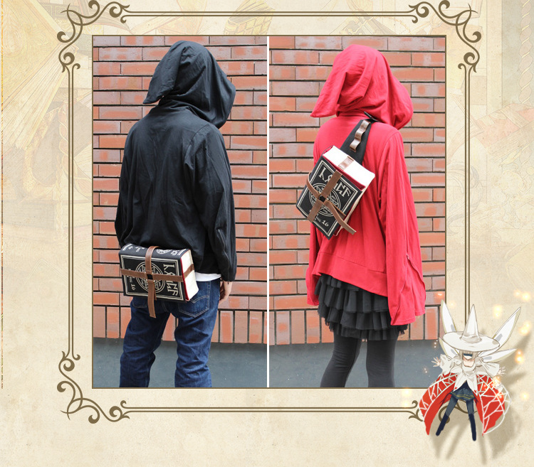 BOLSO BANDOLERA DE LONA FORMA DE LIBRO MÁGICO, GÓTICO DE HECHIZOS , CRUZADO O MOCHILA. - 6