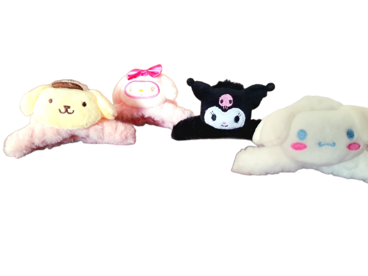 4 PINZAS TIBURÓN ( MY MELODY - KUROMI - POMPOMPURIN - CINNAMOROLL ) - 4