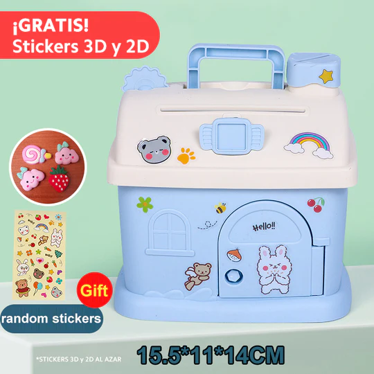 ALCANCÍA EN FORMA DE CASA KAWAII -COLOR PASTEL - - 1