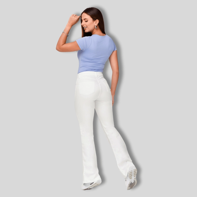 JEANS MUJER BOTA SEMI CAMPANA BLANCO - T22090453 - 4