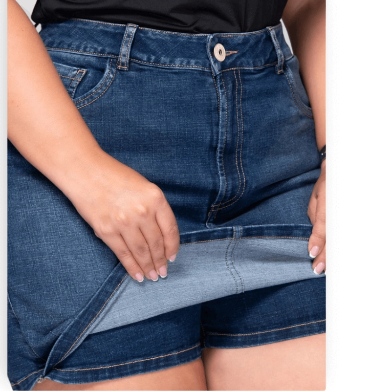 FALDA SHORT MUJER TALLA GRANDE - MEZCLILLA ELASTICADA COLOMB. P17091169 - 4