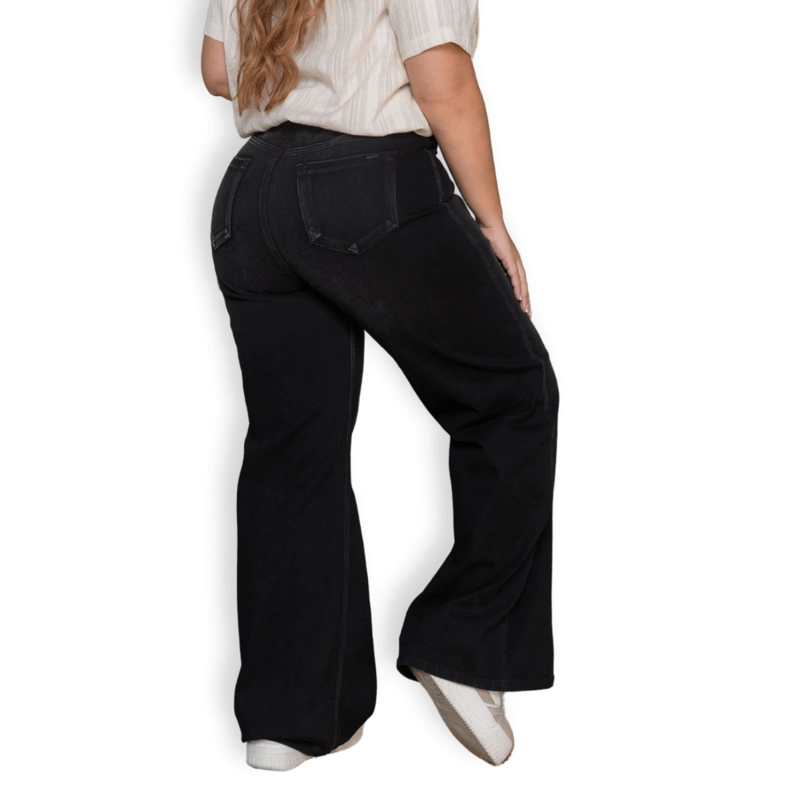 JEANS WIDE LEG NEGRO MUJER TALLA GRANDE – COLOMBIANO P22107137 - 2