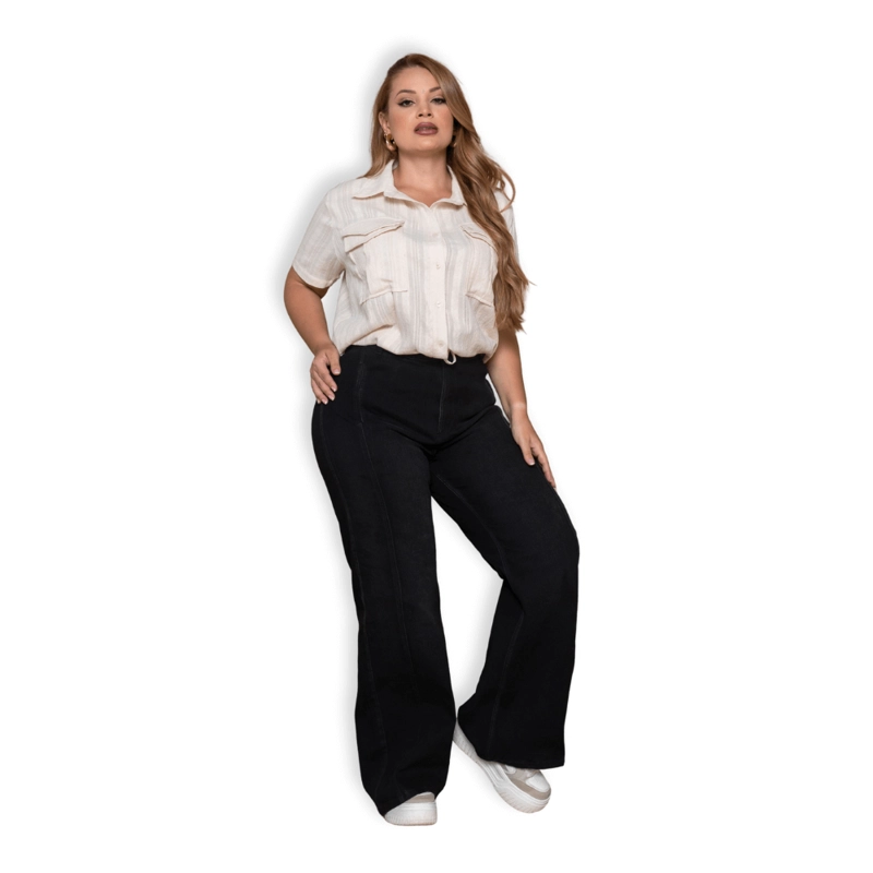JEANS WIDE LEG NEGRO MUJER TALLA GRANDE – COLOMBIANO P22107137 - 4