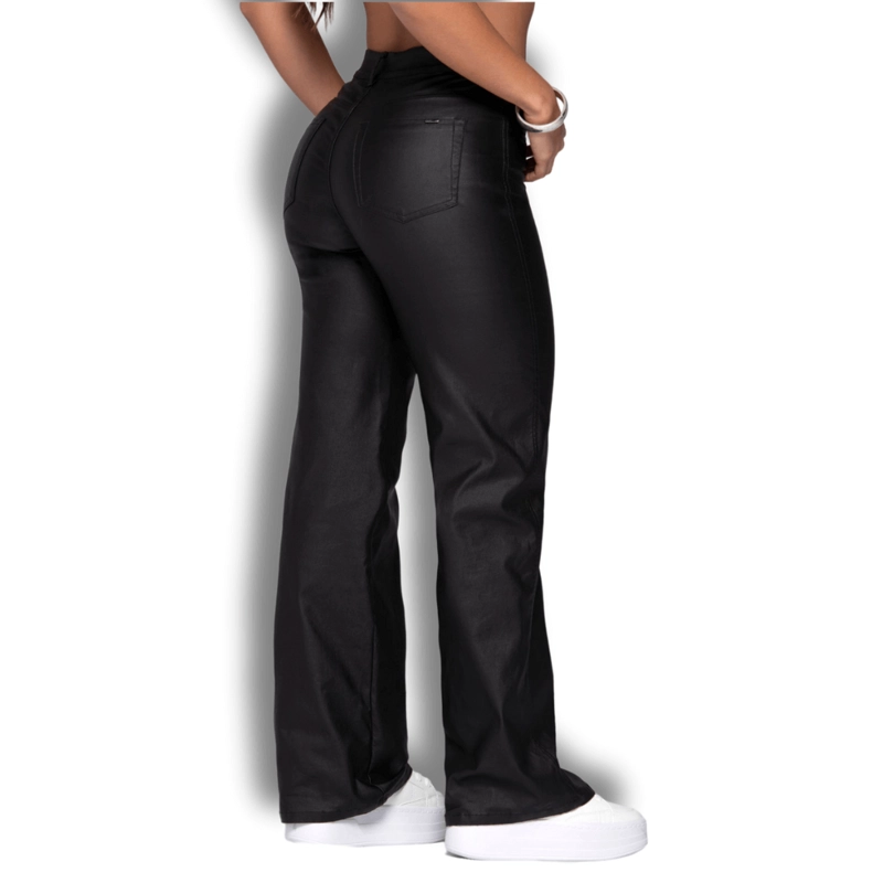 PANTALON MUJER EFECTO CUERO BOTA RECTA - COLOMBIANO T29036272 - 2