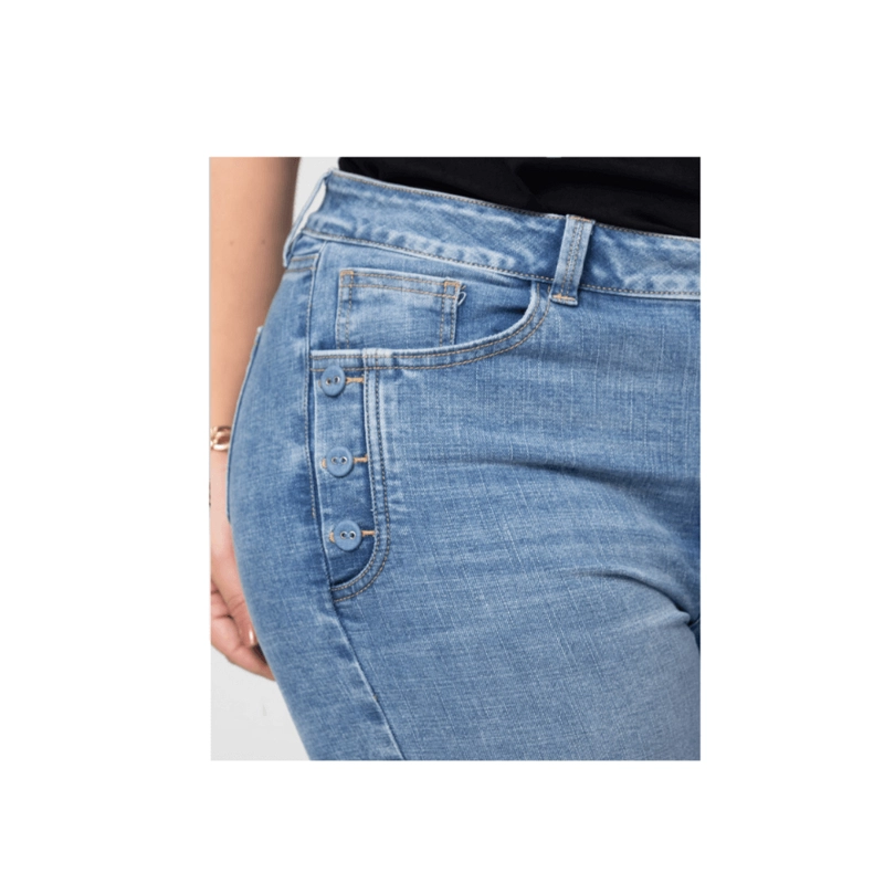 JEANS CAPRI AZUL CLARO MUJER TALLA GRANDE – COLOMBIANO P22125823 - 2