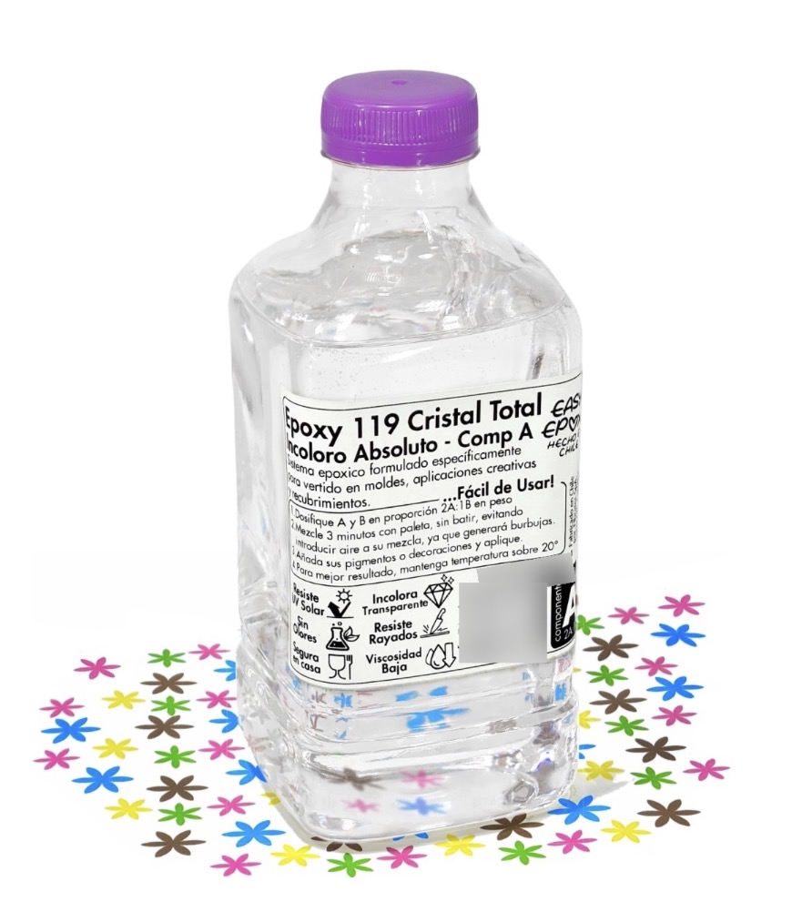 RESINA EPOXICA CRISTAL 119, SOLO RESINA 1KG. ARMA TU PACK! - 1
