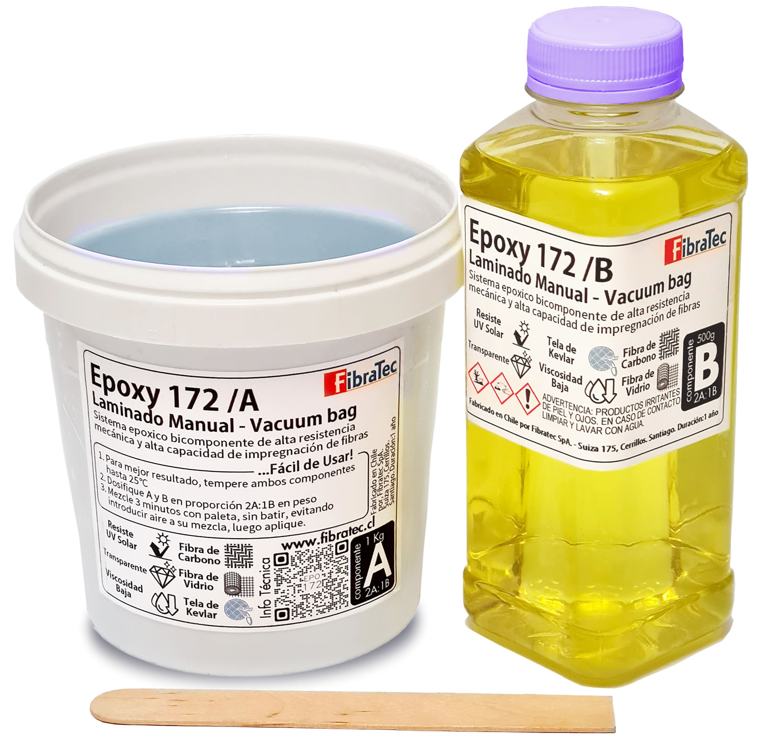 RESINA FIBRATEC NUDE EPOXICA LAMINACIÓN CARBONO Y VIDRIO KIT 1.5 KG - 2
