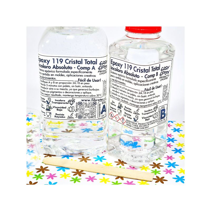 RESINA FIBRATEC NUDE EPOXICA CRISTAL 119 1 KILO BAJA VISCOSIDAD - 2