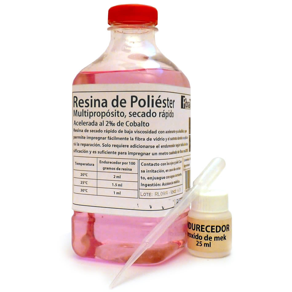 RESINA FIBRATEC NUDE POLIESTER 1 KG. INCLUYE ENDURECEDOR Y DOSIFICADOR! - 2