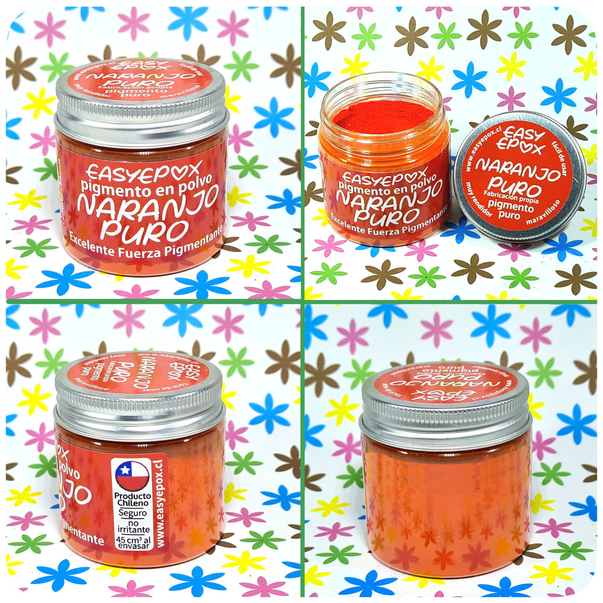 PIGMENTO FIBRATEC NARANJO PURO RESINA EPOXICA ARTE VELAS JABONES - 2