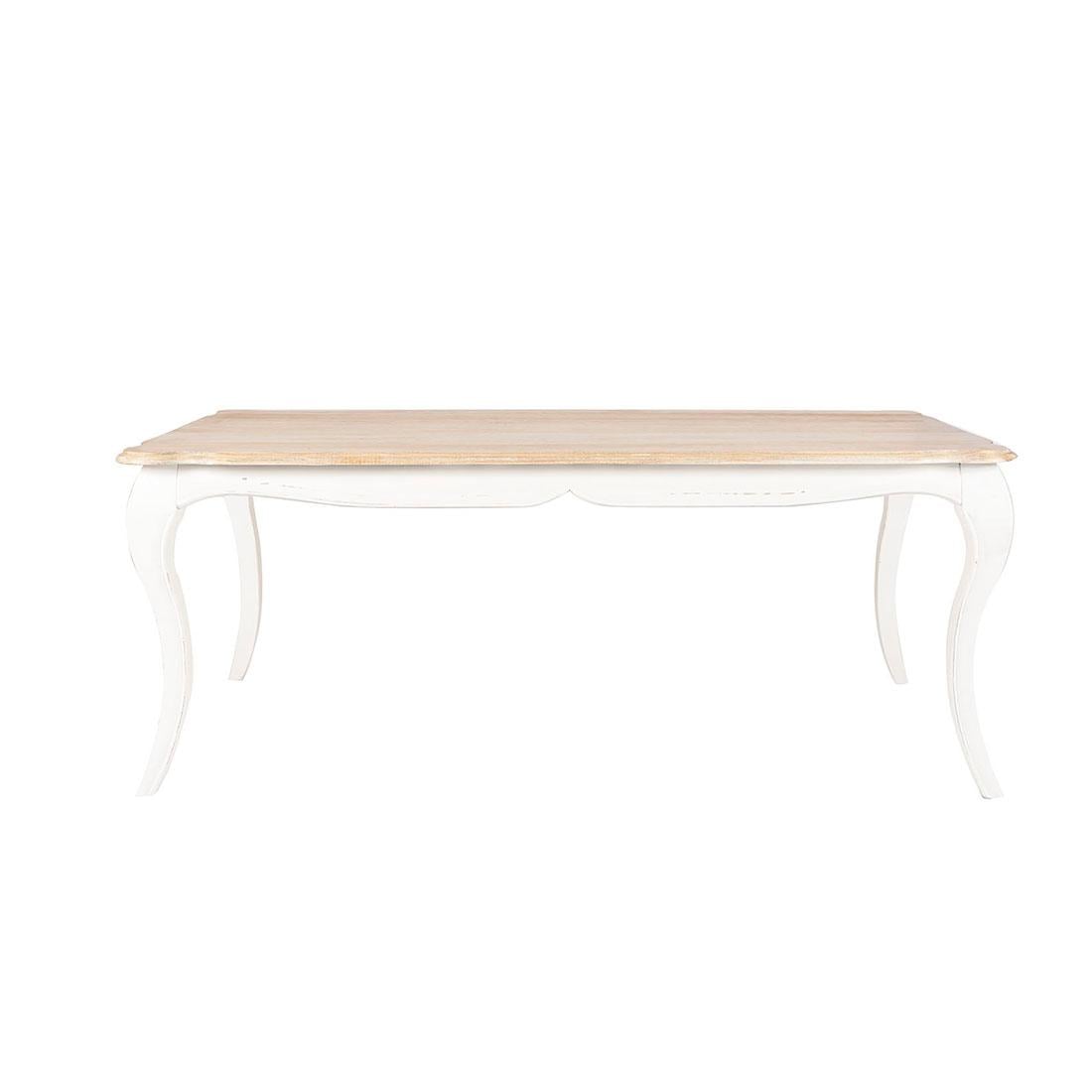 MESA COMEDOR VITTORIA RECTANGULAR BLANCA 135X85X75 CM + 6 SILLAS RETRO BLANCAS 44X42X89 CM - 2
