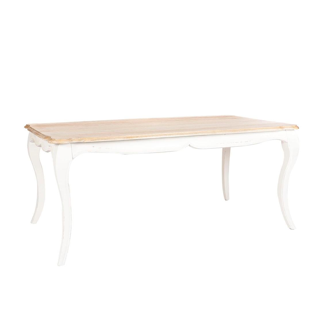MESA COMEDOR VITTORIA RECTANGULAR BLANCA 135X85X75 CM + 6 SILLAS RETRO BLANCAS 44X42X89 CM - 3