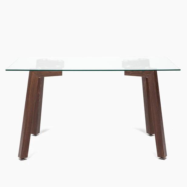 JUEGO COMEDOR MESA JOCKEY NOGAL + 6 SILLAS CROSS NOGAL / CANELA - 4