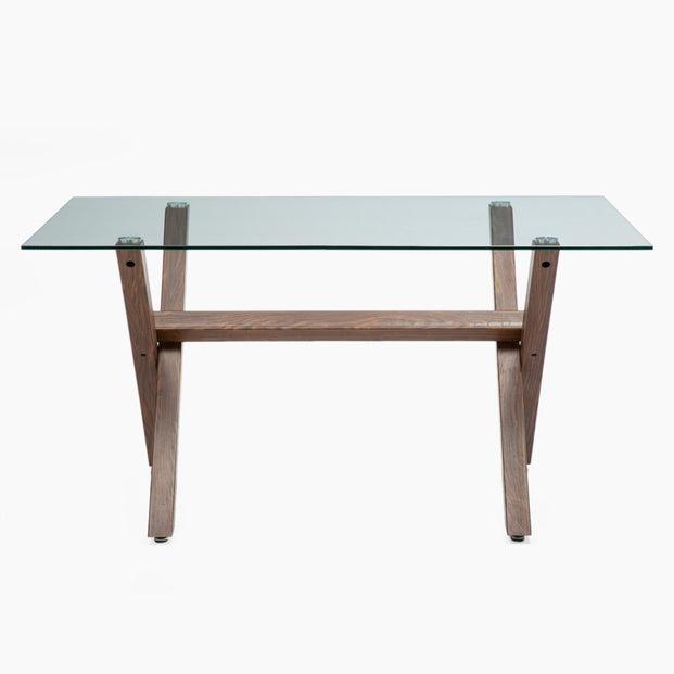 JUEGO COMEDOR MESA CROSS NOGAL + 6 SILLAS CROSS NOGAL / CANELA - 2