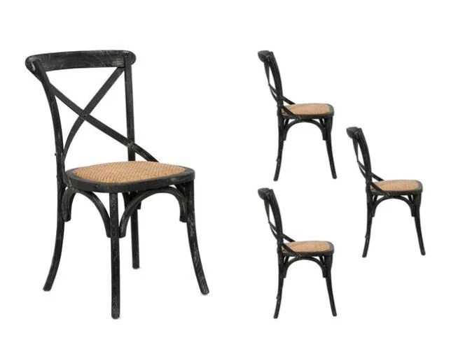 SILLAS SPAZZIO RETRO 1 CUERPO NEGRA PACK X4 - 1