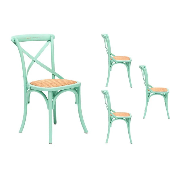 SILLAS SPAZZIO RETRO 1 CUERPO VERDE AGUA PACK X4 - 2