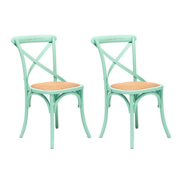 SILLAS SPAZZIO RETRO VERDE AGUA 44X50X89 CM PACK X2 - 1
