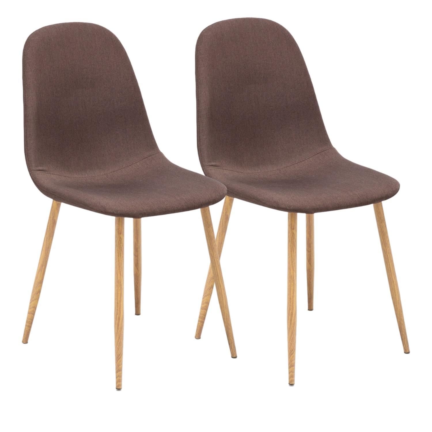 KIT SPAZZIO CROSS NUDE 2 SILLAS NATURAL CAFÉ 44X50X89 CM - 1
