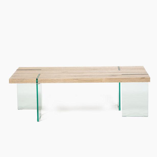 MESA CENTRO SPAZZIO TECHNIQUE RECTANGULAR NATURAL 120X60X38 CM VIDRIO - 2