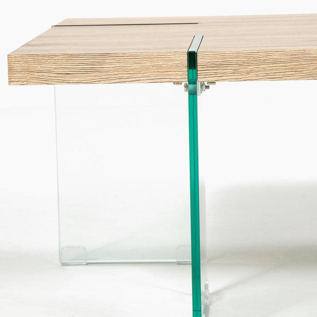 MESA CENTRO SPAZZIO TECHNIQUE RECTANGULAR NATURAL 120X60X38 CM VIDRIO - 3