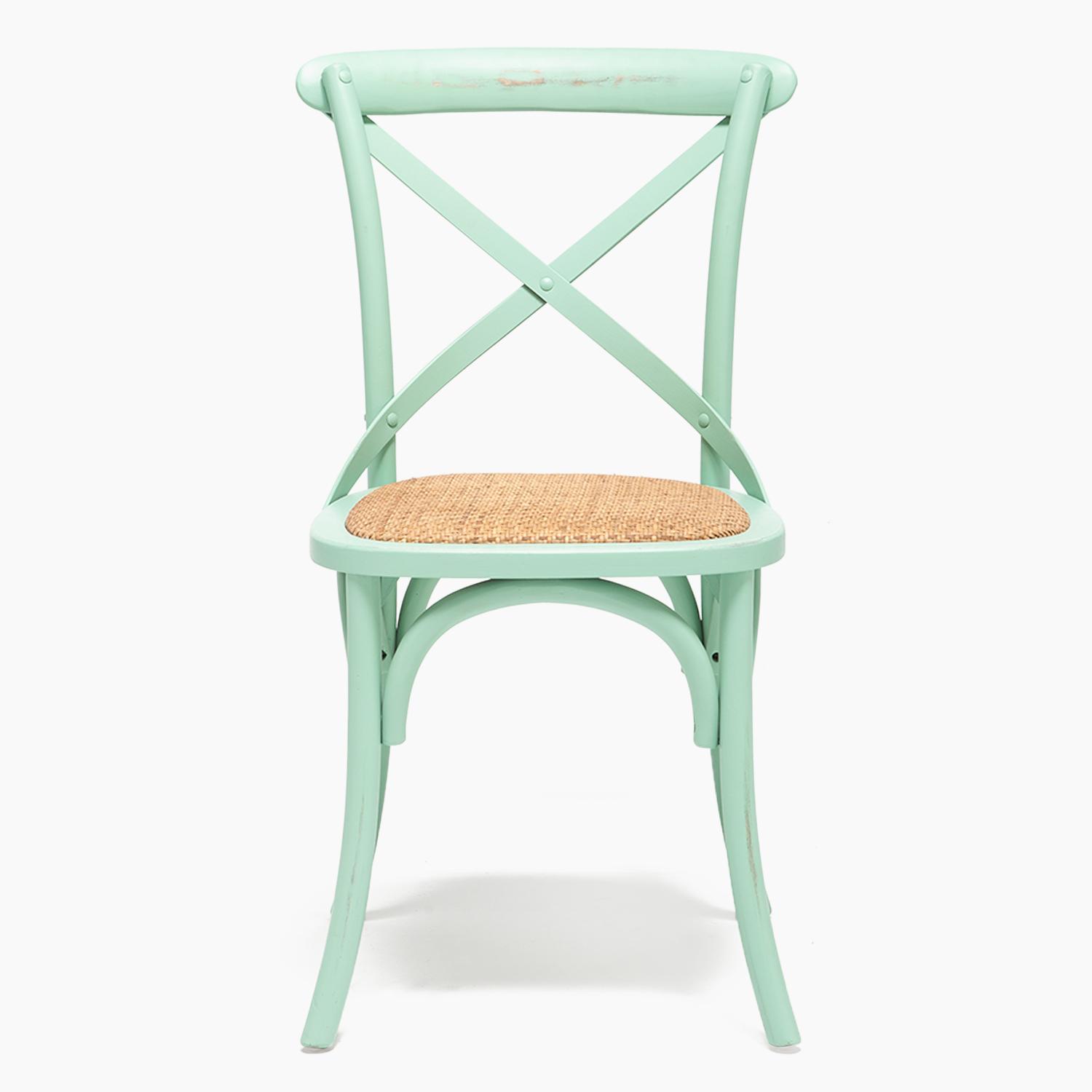 MESA COMEDOR VITTORIA RECTANGULAR BLANCA + 8 SILLAS VERDE AGUA - 5