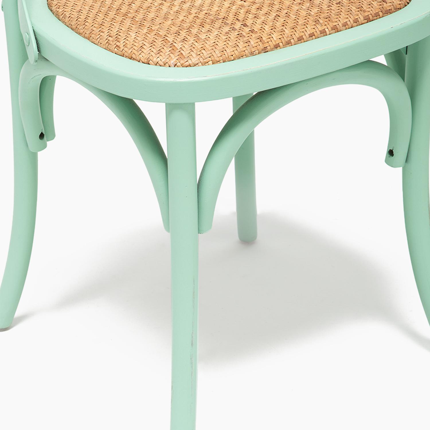 MESA COMEDOR VITTORIA RECTANGULAR BLANCA + 8 SILLAS VERDE AGUA - 9