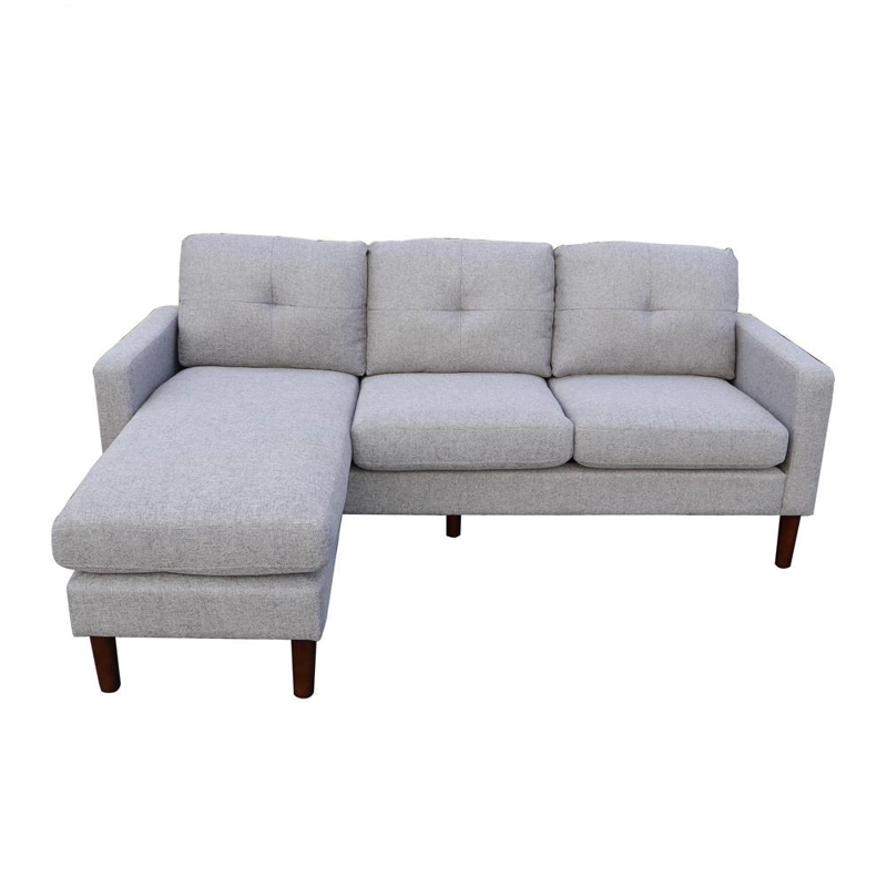 SECCIONAL SPAZZIO NEW APOLO GRIS CLARO 197X140X73 CM - 1
