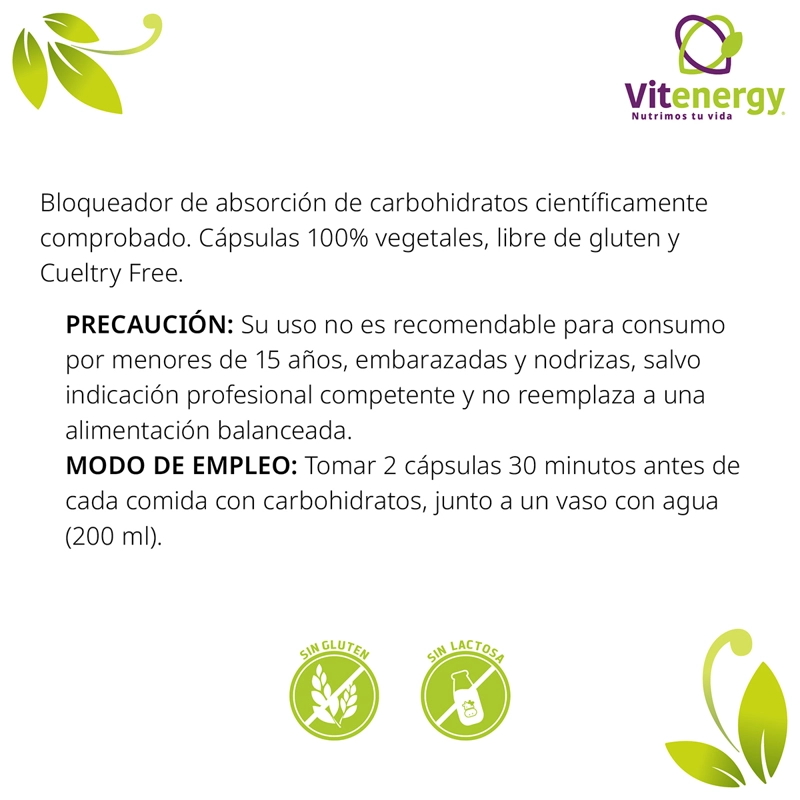 SUPLEMENTO ALIMENTICIO VITENERGY LIPO SLIM BLOQUEADOR CARBOHIDRATOS - 2