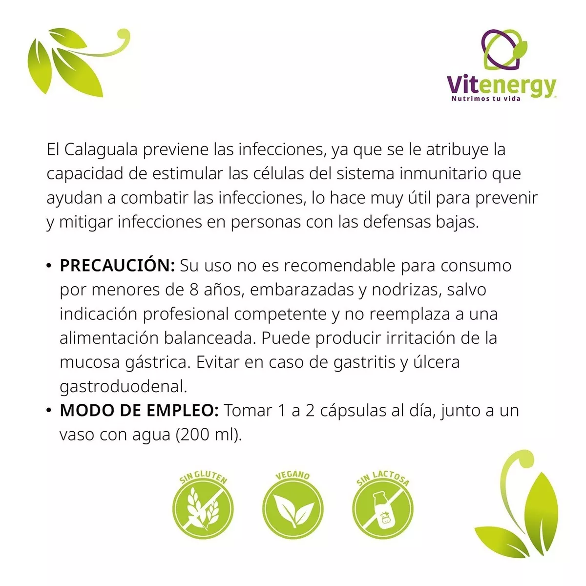 CALAGUALA PERUANA 100% FUENTE VITAL -CAPSULAS VEGETALES - DEPURADOR PACK X 3 - 3