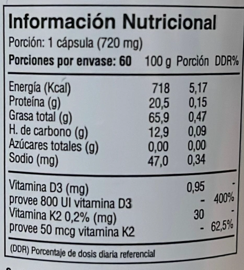 VITAMINA  K2 + D3 FUENTE VITAL - 60 CAPSULAS GEL   HUESOS - ARTICULACIONES  OFERTA - 3