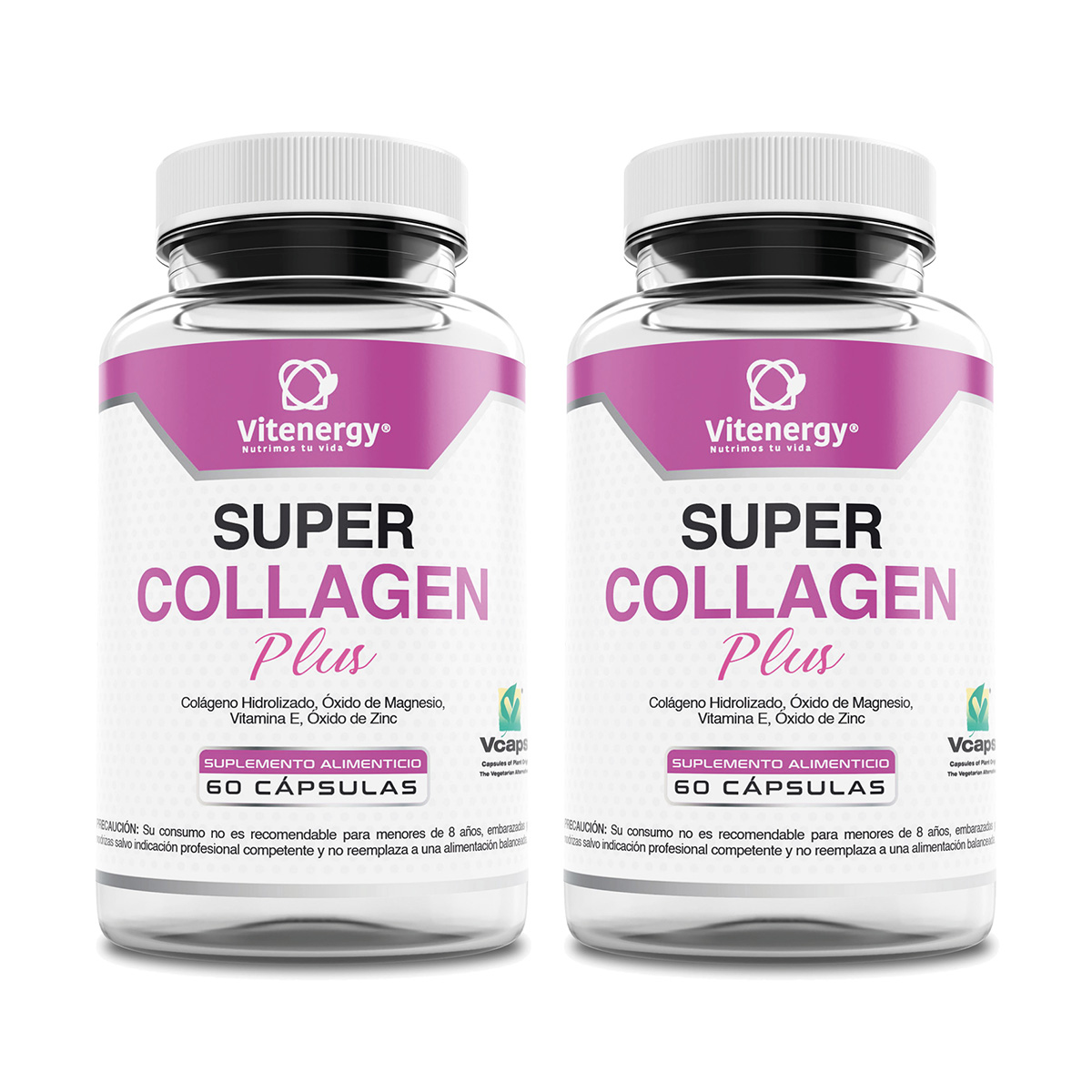 COLÁGENO VITENERGY+ZINC+MAGNESIO - VITAMINA E SÚPER COLLAGEN PLUS HUESOS ARTICULACIONES PACK X2 - 1