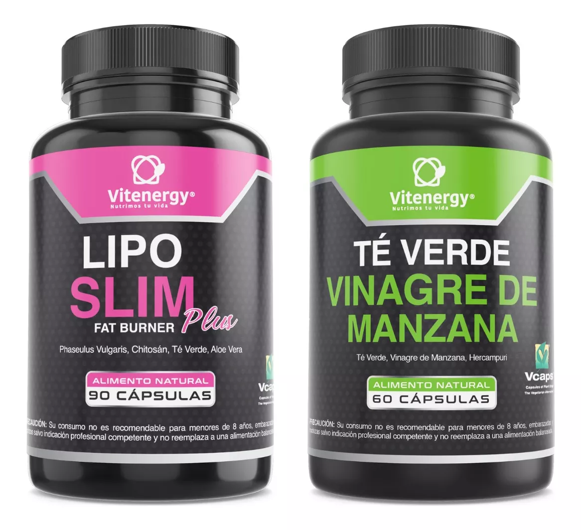 SUPLEMENTO ALIMENTICIO VITENERGY LIPO SLIM + TÉ VERDE - VINAGRE DE MANZANA. PACK OFERTA! - 1
