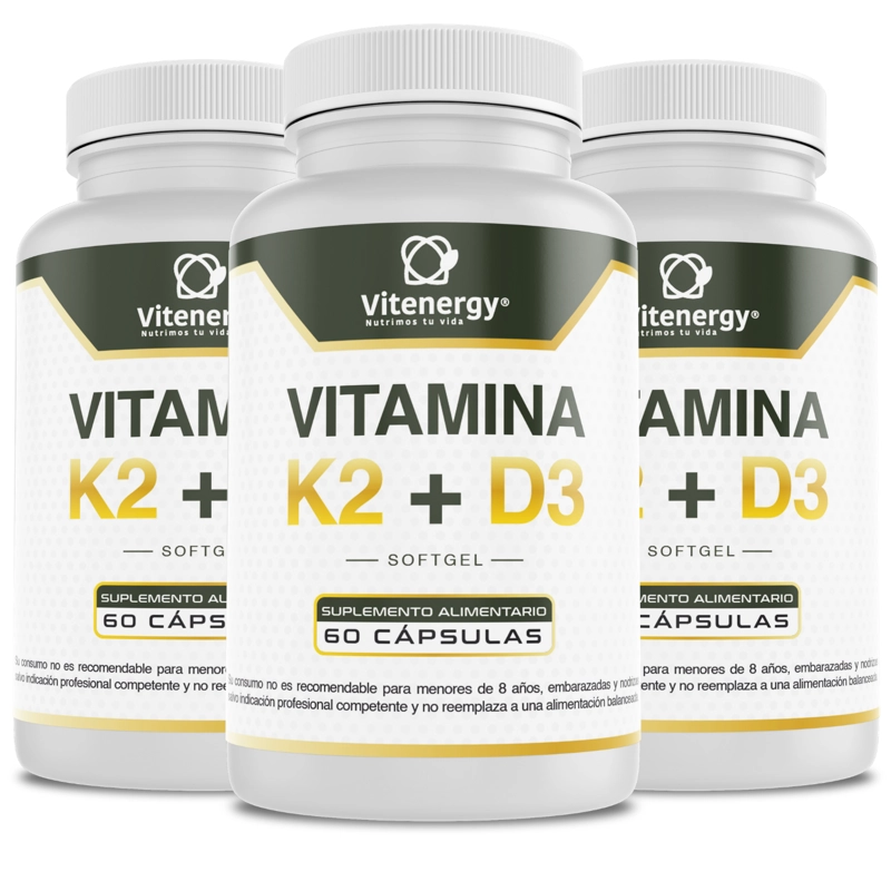 VITAMINA  K2 + D3 FUENTE VITAL -  CALCIO - HUESOS - ARTICULACIONES PACK X 3 - 1