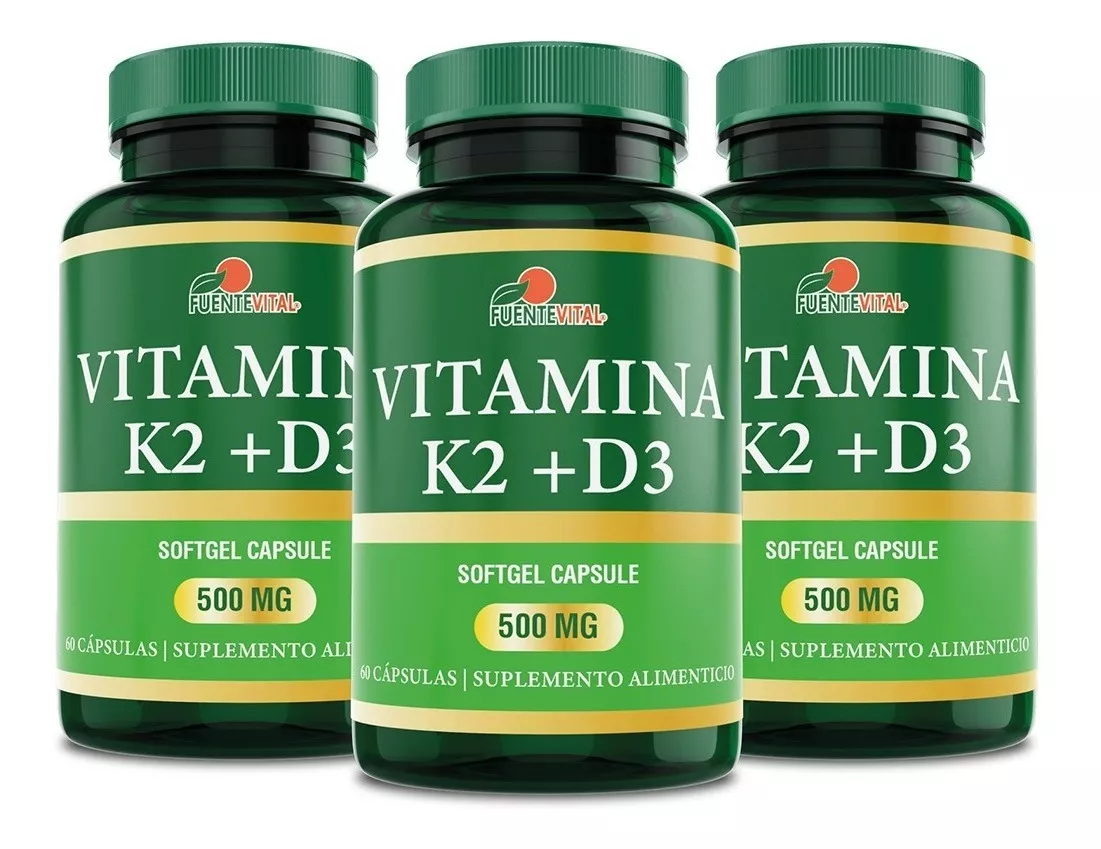 VITAMINA K2 + D3 FUENTE VITAL - CALCIO - HUESOS - ARTICULACIONES PACK X 3 - 1