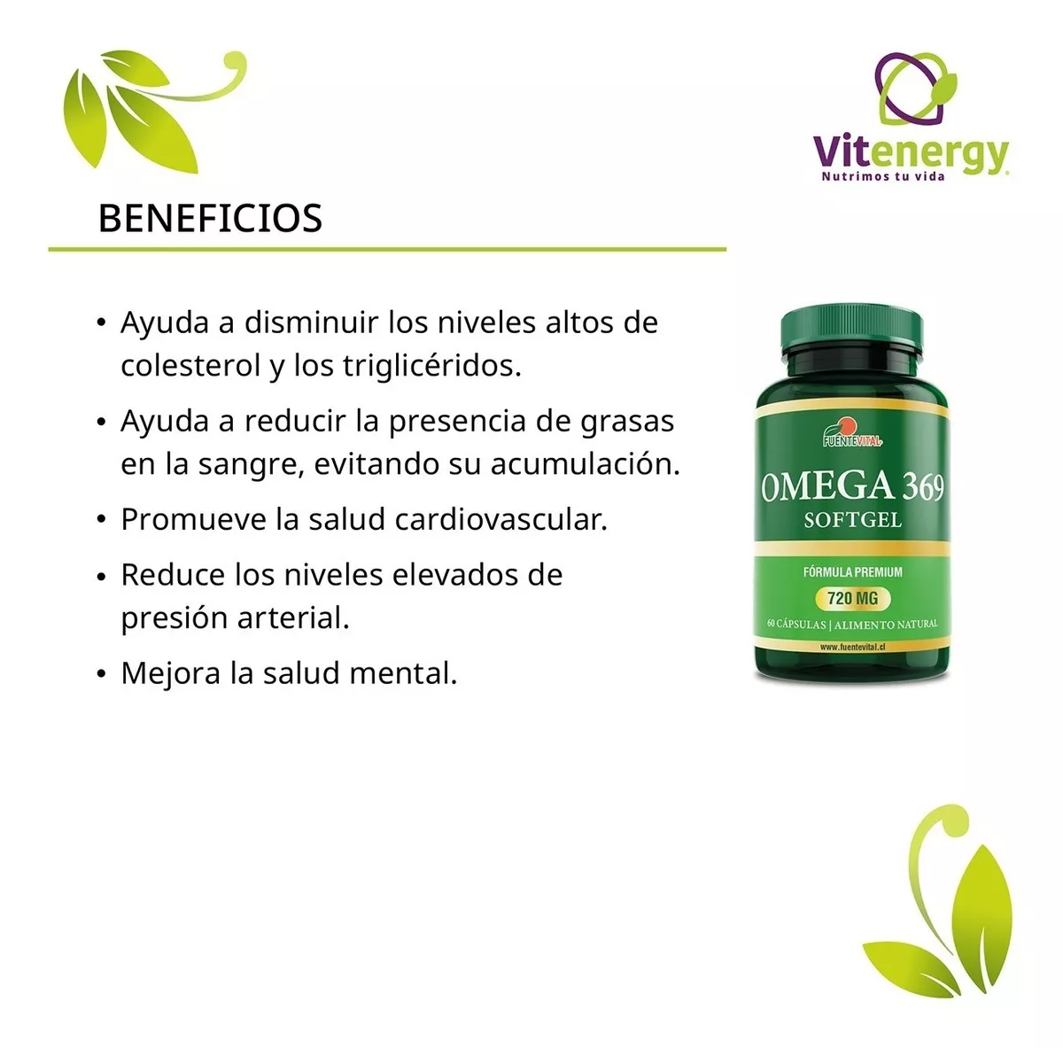 PACK X 2 FUENTE VITAL MULTI OMEGA 3 6 9 FÓRMULA TRIPLE EPA DHA OFERTA - 2
